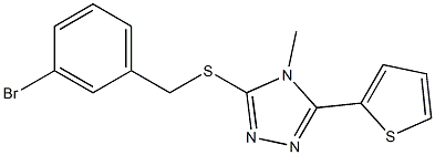 3-[(3-bromobenzyl)sulfanyl]-4-methyl-5-(2-thienyl)-4H-1,2,4-triazole,,结构式
