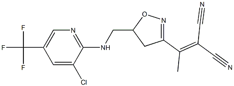 2-{1-[5-({[3-chloro-5-(trifluoromethyl)-2-pyridinyl]amino}methyl)-4,5-dihydro-3-isoxazolyl]ethylidene}malononitrile 化学構造式