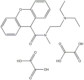 N9-[2-(diethylamino)ethyl]-N9-methyl-9H-xanthene-9-carboxamide dioxalate Struktur