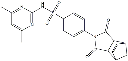 N1-(4,6-dimethylpyrimidin-2-yl)-4-(3,5-dioxo-4-azatricyclo[5.2.1.0~2,6~]dec-8-en-4-yl)benzene-1-sulfonamide,,结构式