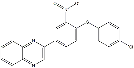 2-{4-[(4-chlorophenyl)thio]-3-nitrophenyl}quinoxaline,,结构式