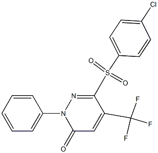 6-[(4-chlorophenyl)sulfonyl]-2-phenyl-5-(trifluoromethyl)-3(2H)-pyridazinone Structure