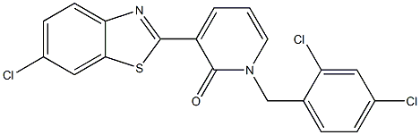 3-(6-chloro-1,3-benzothiazol-2-yl)-1-(2,4-dichlorobenzyl)-2(1H)-pyridinone Struktur