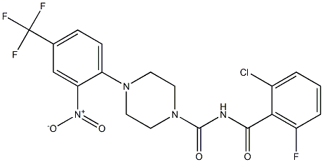 N1-(2-chloro-6-fluorobenzoyl)-4-[2-nitro-4-(trifluoromethyl)phenyl]piperazine-1-carboxamide Structure