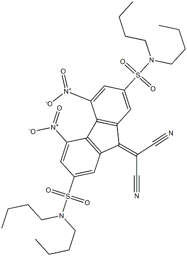 N2,N2,N7,N7-tetrabutyl-9-(dicyanomethylidene)-4,5-dinitro-9H-fluorene-2,7-disulfonamide 结构式