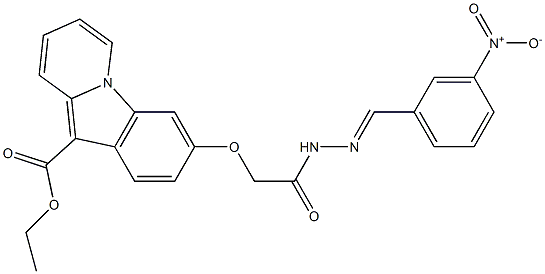 ethyl 3-(2-{2-[(E)-(3-nitrophenyl)methylidene]hydrazino}-2-oxoethoxy)pyrido[1,2-a]indole-10-carboxylate Struktur