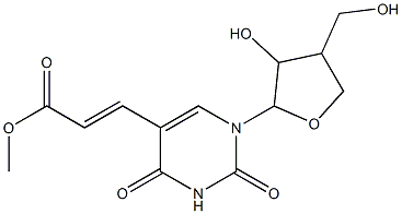 methyl 3-{1-[3-hydroxy-4-(hydroxymethyl)tetrahydrofuran-2-yl]-2,4-dioxo-1,2,3,4-tetrahydropyrimidin-5-yl}acrylate,,结构式
