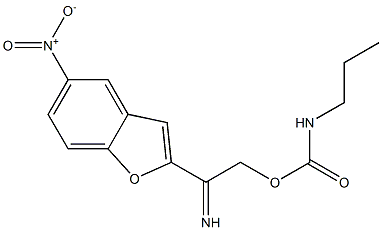 5-nitro-2-({[(propylamino)carbonyl]oxy}ethanimidoyl)-1-benzofuran,,结构式