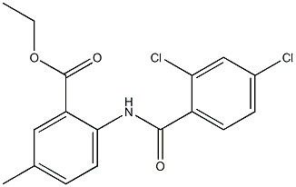ethyl 2-[(2,4-dichlorobenzoyl)amino]-5-methylbenzoate,,结构式
