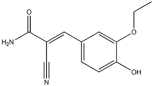 2-cyano-3-(3-ethoxy-4-hydroxyphenyl)acrylamide Structure