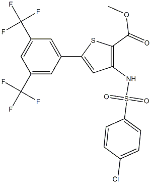  methyl 3-{[(4-chlorophenyl)sulfonyl]amino}-5-[3,5-di(trifluoromethyl)phenyl ]thiophene-2-carboxylate