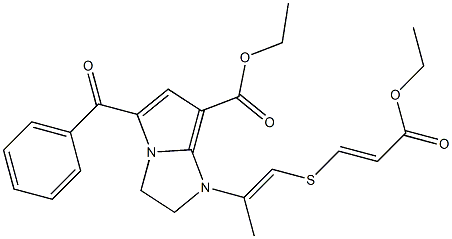 ethyl 5-benzoyl-1-{2-[(3-ethoxy-3-oxo-1-propenyl)sulfanyl]-1-methylvinyl}-2,3-dihydro-1H-pyrrolo[1,2-a]imidazole-7-carboxylate 结构式