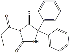 5,5-diphenyl-3-propionylimidazolidine-2,4-dione 化学構造式