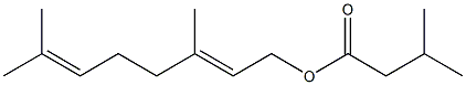 3,7-dimethyl-2,6-octadienyl 3-methylbutanoate 化学構造式