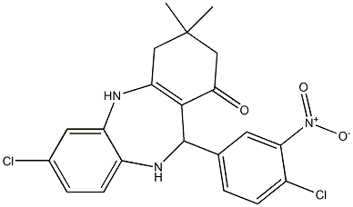  7-chloro-11-(4-chloro-3-nitrophenyl)-3,3-dimethyl-2,3,4,5,10,11-hexahydro-1H-dibenzo[b,e][1,4]diazepin-1-one