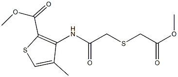 methyl 3-({2-[(2-methoxy-2-oxoethyl)thio]acetyl}amino)-4-methylthiophene-2- carboxylate,,结构式