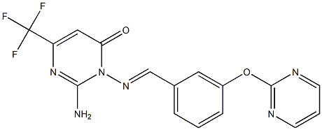 2-amino-3-({(E)-[3-(2-pyrimidinyloxy)phenyl]methylidene}amino)-6-(trifluoromethyl)-4(3H)-pyrimidinone|