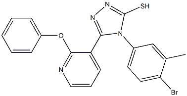 4-(4-bromo-3-methylphenyl)-5-(2-phenoxy-3-pyridyl)-4H-1,2,4-triazole-3-thiol 化学構造式