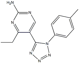 4-ethyl-5-[1-(4-methylphenyl)-1H-1,2,3,4-tetraazol-5-yl]pyrimidin-2-amine Struktur