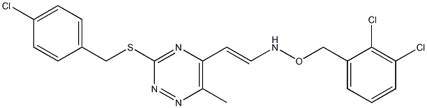 N-(2-{3-[(4-chlorobenzyl)sulfanyl]-6-methyl-1,2,4-triazin-5-yl}vinyl)-O-(2,3-dichlorobenzyl)hydroxylamine,,结构式