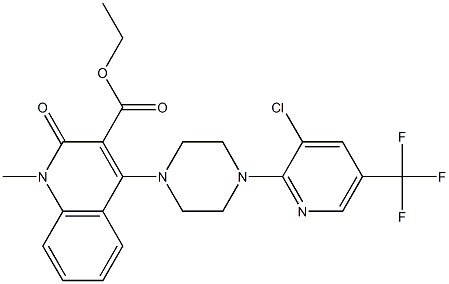 ethyl 4-{4-[3-chloro-5-(trifluoromethyl)-2-pyridinyl]piperazino}-1-methyl-2-oxo-1,2-dihydro-3-quinolinecarboxylate Structure