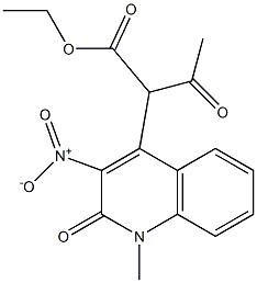 2-(1-メチル-2-オキソ-3-ニトロ-1,2-ジヒドロキノリン-4-イル)-3-オキソブタン酸エチル 化学構造式