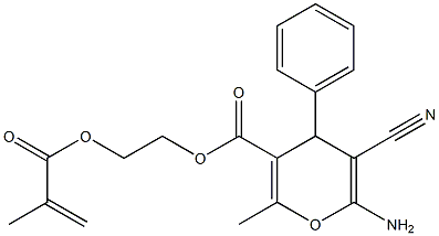2-(methacryloyloxy)ethyl 6-amino-5-cyano-2-methyl-4-phenyl-4H-pyran-3-carboxylate 结构式
