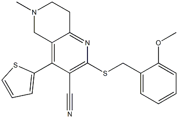 2-[(2-methoxybenzyl)sulfanyl]-6-methyl-4-(2-thienyl)-5,6,7,8-tetrahydro[1,6]naphthyridine-3-carbonitrile