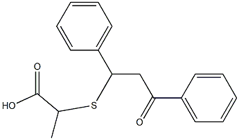 2-[(3-oxo-1,3-diphenylpropyl)thio]propanoic acid Struktur