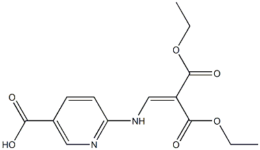 6-{[3-ethoxy-2-(ethoxycarbonyl)-3-oxoprop-1-enyl]amino}nicotinic acid,,结构式