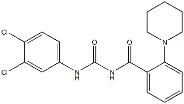N-(3,4-dichlorophenyl)-N'-(2-piperidinobenzoyl)urea Struktur