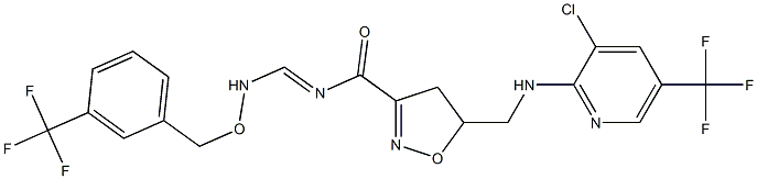 5-({[3-chloro-5-(trifluoromethyl)-2-pyridinyl]amino}methyl)-N-[({[3-(trifluoromethyl)benzyl]oxy}amino)methylene]-4,5-dihydro-3-isoxazolecarboxamide 结构式