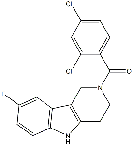 (2,4-dichlorophenyl)(8-fluoro-2,3,4,5-tetrahydro-1H-pyrido[4,3-b]indol-2-yl)methanone Structure