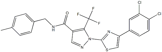 1-[4-(3,4-dichlorophenyl)-1,3-thiazol-2-yl]-N-(4-methylbenzyl)-5-(trifluoromethyl)-1H-pyrazole-4-carboxamide Structure