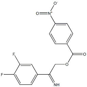 1,2-difluoro-4-{[(4-nitrobenzoyl)oxy]ethanimidoyl}benzene 化学構造式