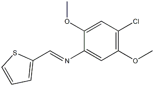 N1-(2-thienylmethylidene)-4-chloro-2,5-dimethoxyaniline 化学構造式