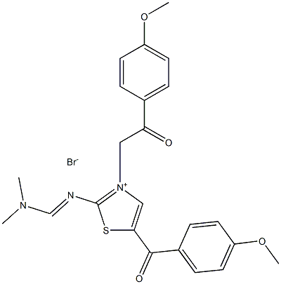 2-{[(dimethylamino)methylene]amino}-5-(4-methoxybenzoyl)-3-[2-(4-methoxyphenyl)-2-oxoethyl]-1,3-thiazol-3-ium bromide