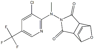 4-[[3-chloro-5-(trifluoromethyl)-2-pyridinyl](methyl)amino]-10-oxa-4-azatricyclo[5.2.1.0~2,6~]dec-8-ene-3,5-dione,,结构式