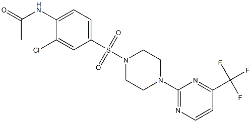 N1-[2-chloro-4-({4-[4-(trifluoromethyl)pyrimidin-2-yl]piperazino}sulfonyl)phenyl]acetamide Structure