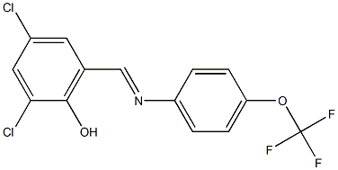 2,4-dichloro-6-({[4-(trifluoromethoxy)phenyl]imino}methyl)phenol 化学構造式