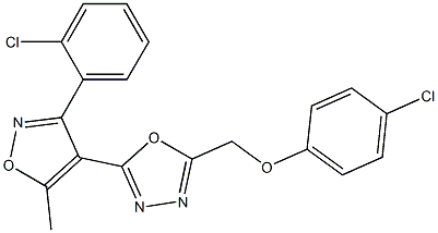 2-[(4-chlorophenoxy)methyl]-5-[3-(2-chlorophenyl)-5-methyl-4-isoxazolyl]-1,3,4-oxadiazole