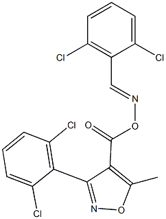 3-(2,6-dichlorophenyl)-4-[({[(2,6-dichlorophenyl)methylene]amino}oxy)carbonyl]-5-methylisoxazole 化学構造式