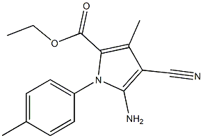 ethyl 5-amino-4-cyano-3-methyl-1-(4-methylphenyl)-1H-pyrrole-2-carboxylate 化学構造式