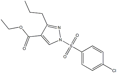 ethyl 1-[(4-chlorophenyl)sulfonyl]-3-propyl-1H-pyrazole-4-carboxylate 化学構造式