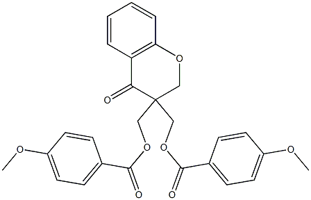 (3-{[(4-methoxybenzoyl)oxy]methyl}-4-oxo-3,4-dihydro-2H-chromen-3-yl)methyl 4-methoxybenzenecarboxylate Struktur