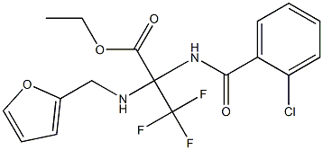 ethyl 2-[(2-chlorobenzoyl)amino]-3,3,3-trifluoro-2-[(2-furylmethyl)amino]propanoate Structure