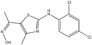 1-[2-(2,4-dichloroanilino)-4-methyl-1,3-thiazol-5-yl]-1-ethanone oxime Struktur