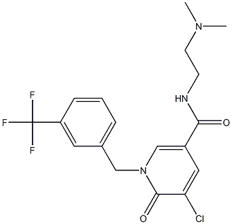 5-chloro-N-[2-(dimethylamino)ethyl]-6-oxo-1-[3-(trifluoromethyl)benzyl]-1,6-dihydro-3-pyridinecarboxamide 结构式