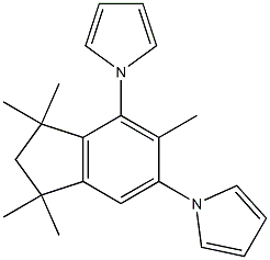 1-[1,1,3,3,5-pentamethyl-6-(1H-pyrrol-1-yl)-2,3-dihydro-1H-inden-4-yl]-1H-pyrrole,,结构式