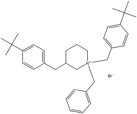 1-benzyl-1,3-bis[4-(tert-butyl)benzyl]piperidinium bromide 化学構造式